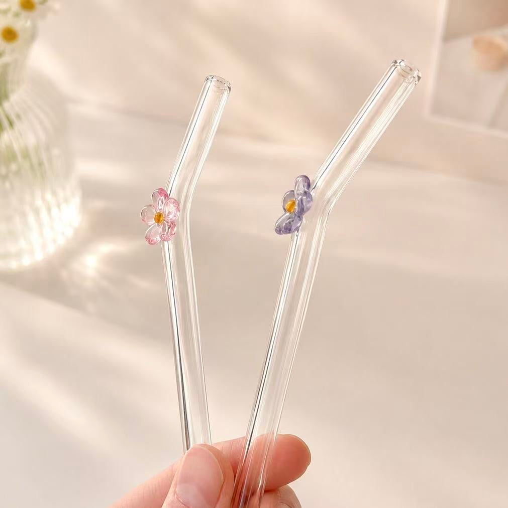 Reusable Decorative Glass Straw - 4 Styles