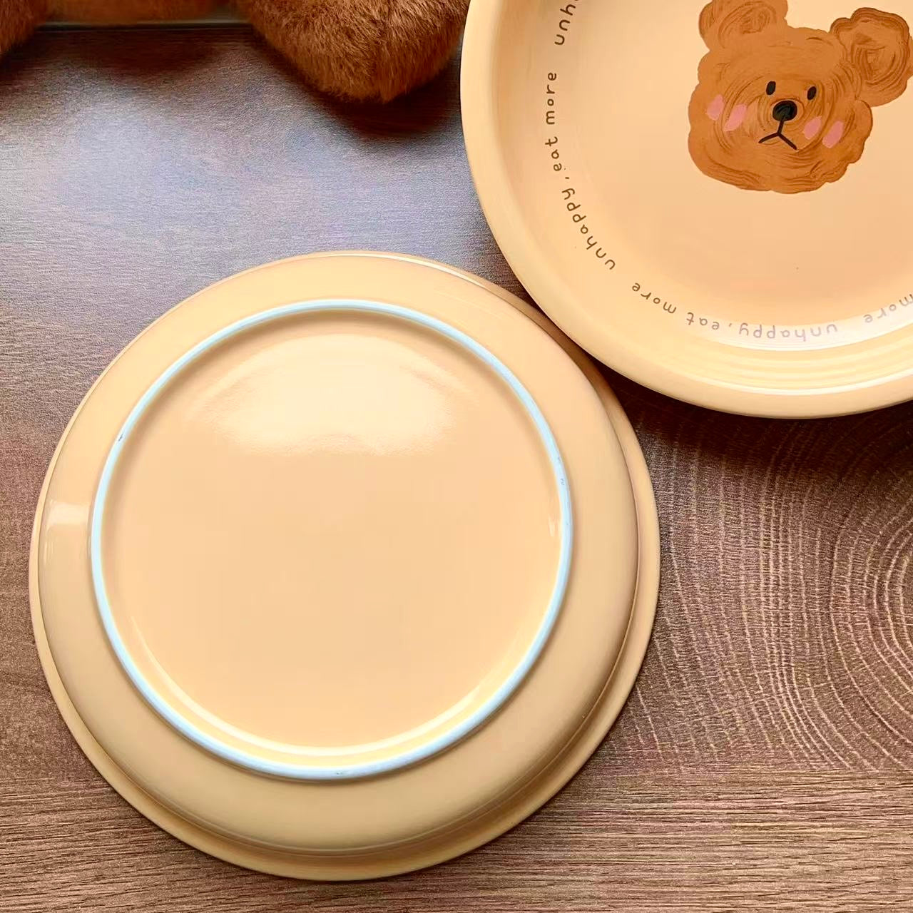 Emo Bear Ceramic Round Plate, 8-Inch