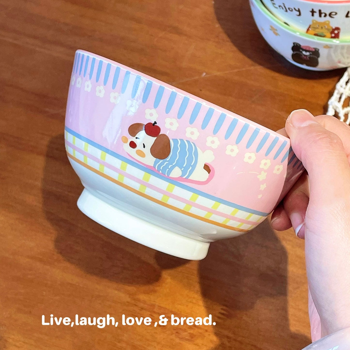 Cute Animal Party Ceramic Cereal Bowl - 5 Designs, 350ML