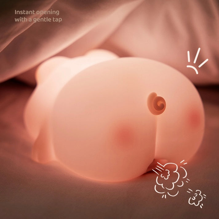 Cute Piggy Tap Night Light - USB Rechargeable