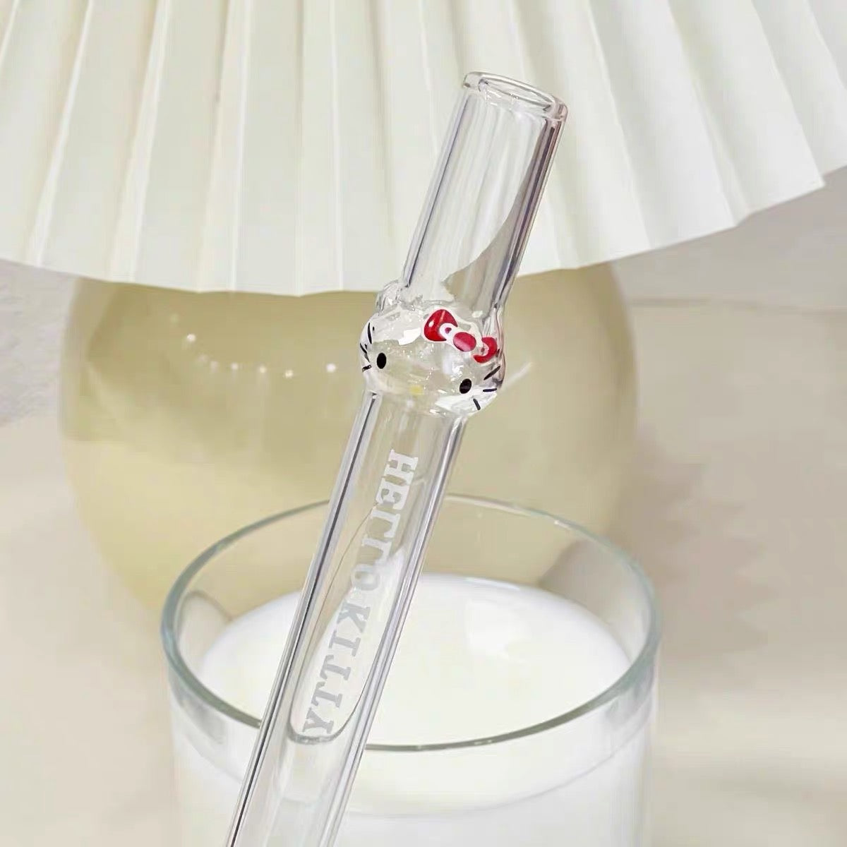Reusable Kitty Kawaii Glass Straw – 21CM