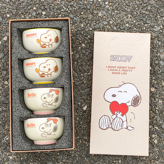 Snoopy Ceramic Bowl Gift Set – Set of 4, 350ML