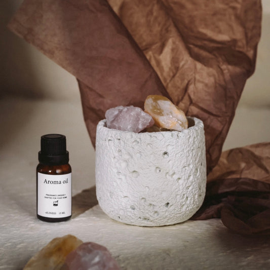 Moon Rock Aroma Gift Set with Natural Crystal Stones