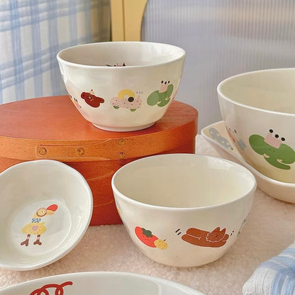 Cute Illustration Series Dinnerware Set - Adorable and Practical Design