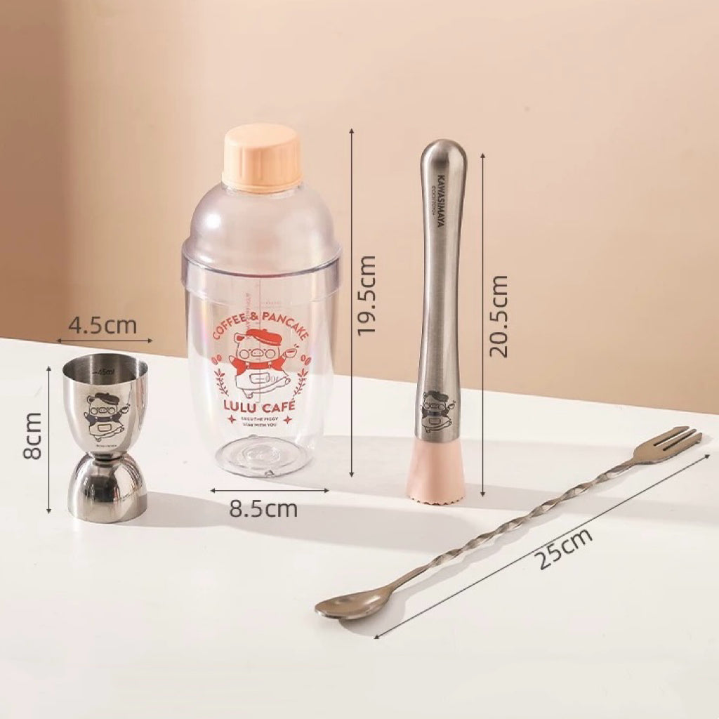 Lulu Piggy Bubble Tea DIY Shaker Set – Set of 4