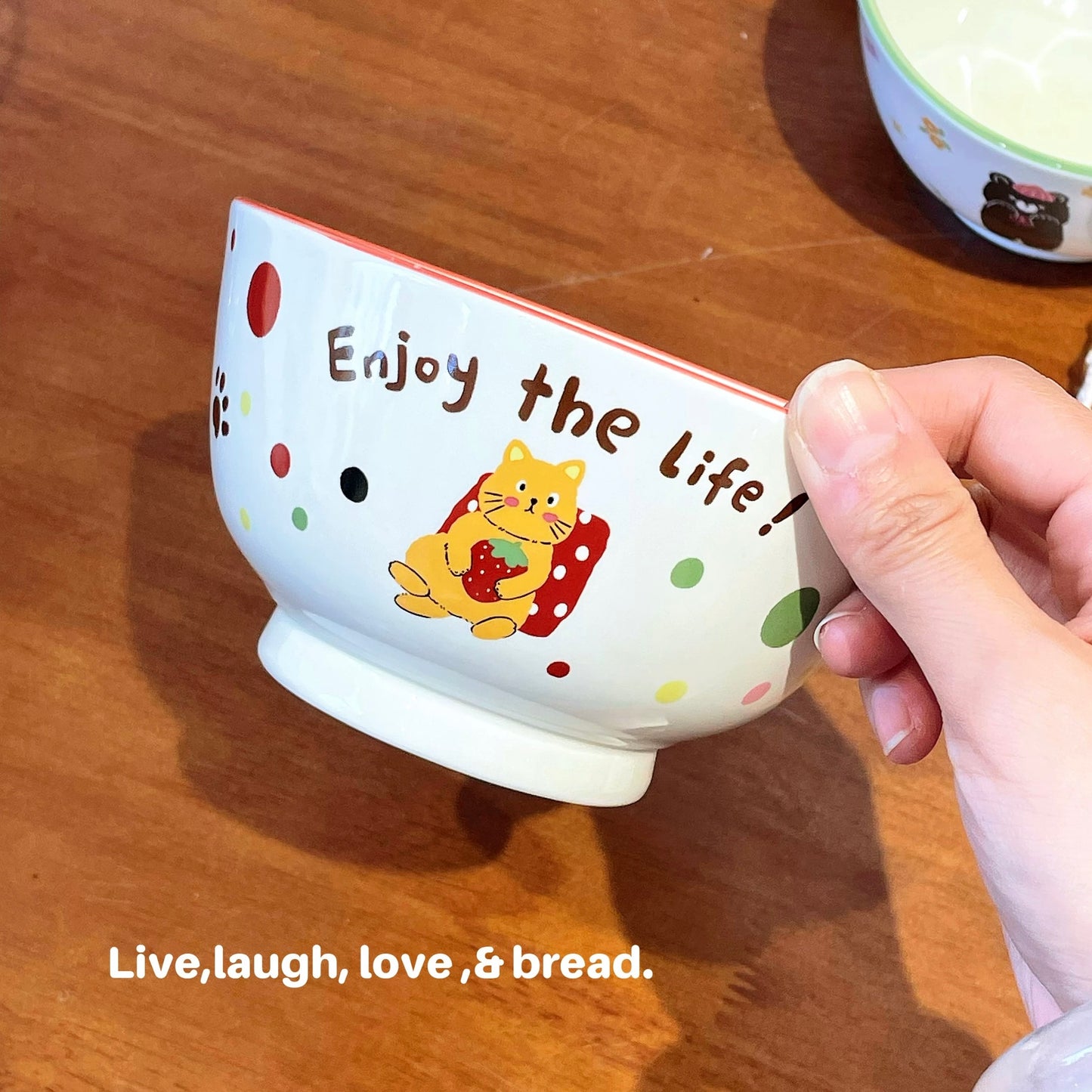 Cute Animal Party Ceramic Cereal Bowl - 5 Designs, 350ML