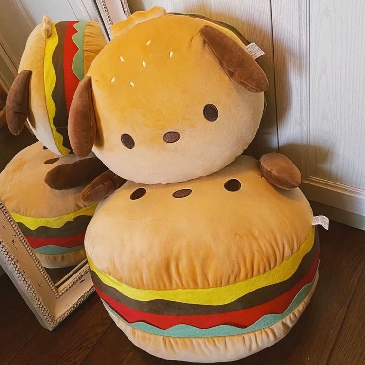 Burger Dog Kawaii Plush Pillow – 2 Sizes