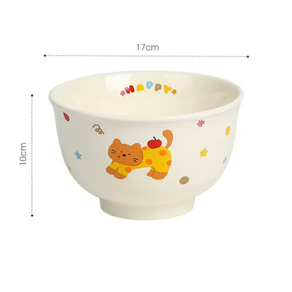 Cute Cat & Dog Ceramic Footed Noodle Bowl – 1000ML