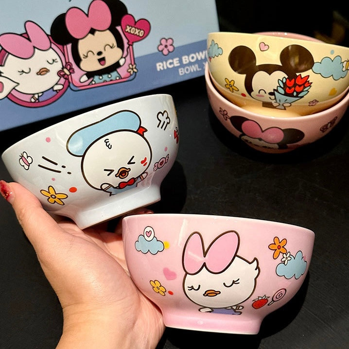 Cute Mickey Ceramic Bowl Gift Set - Set of 4