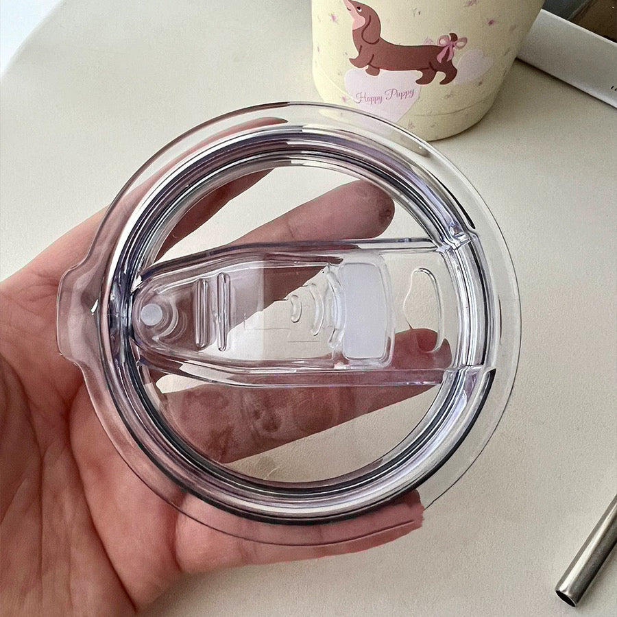 Lucky Cat Stainless Steel Travel Mug with Straw