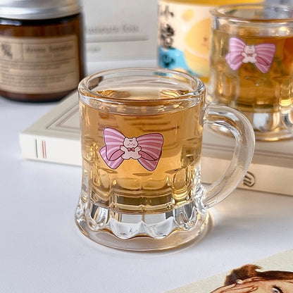 Cute Bow Tie Bear Shot Glasses - Set of 2, 50ML Capacity