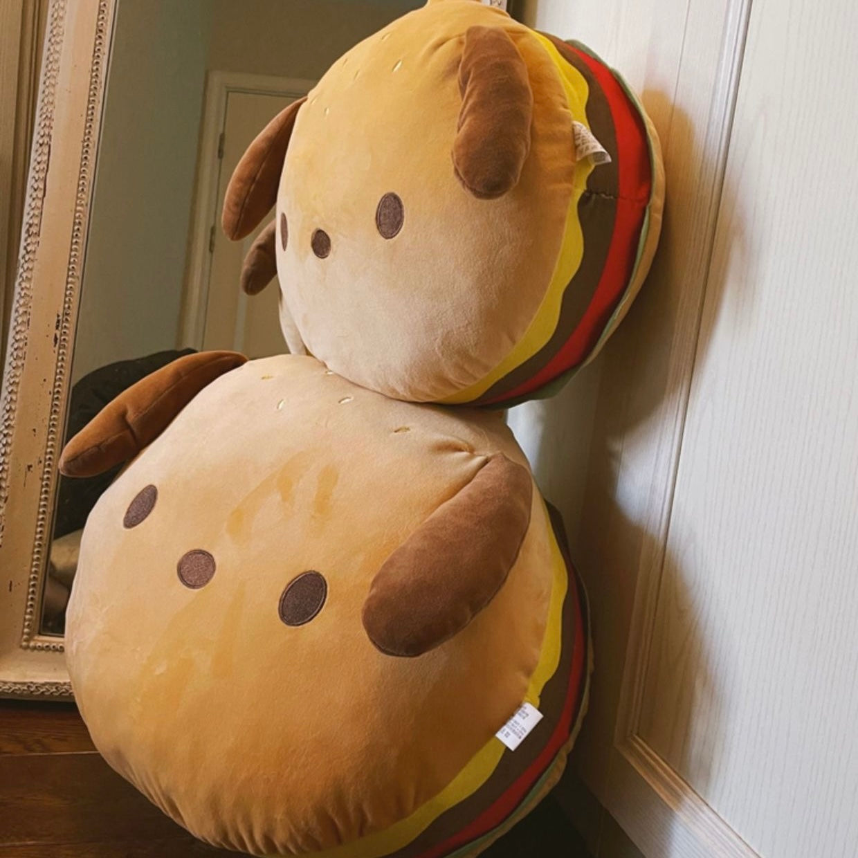 Burger Dog Kawaii Plush Pillow – 2 Sizes