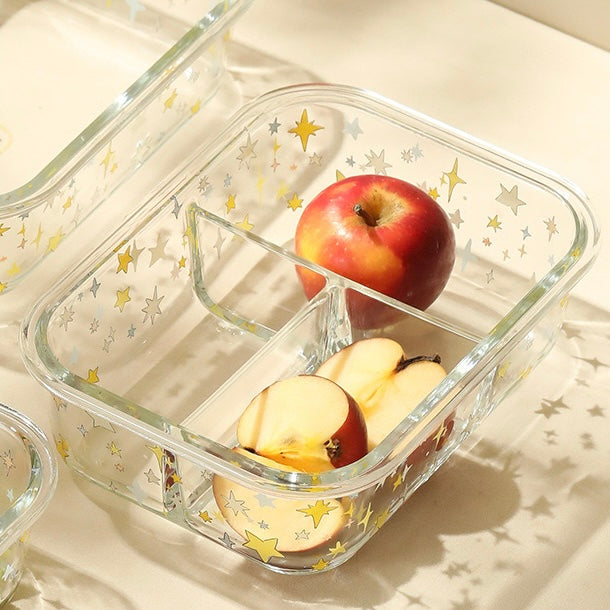 Colorful Star Glass Food Container - 850ML Bento Box