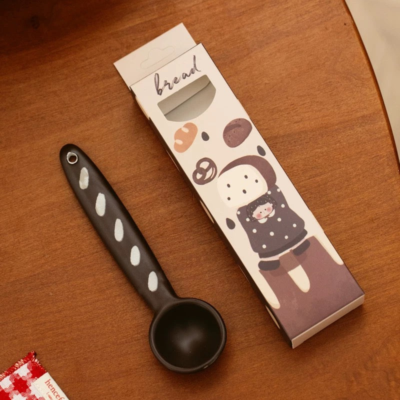 Cute Dessert Ceramic Spoon - Bread & Girl Design