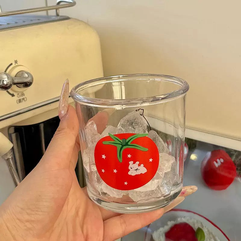 Tomato & Apple Puppy Short Glass Tumbler – 400ML