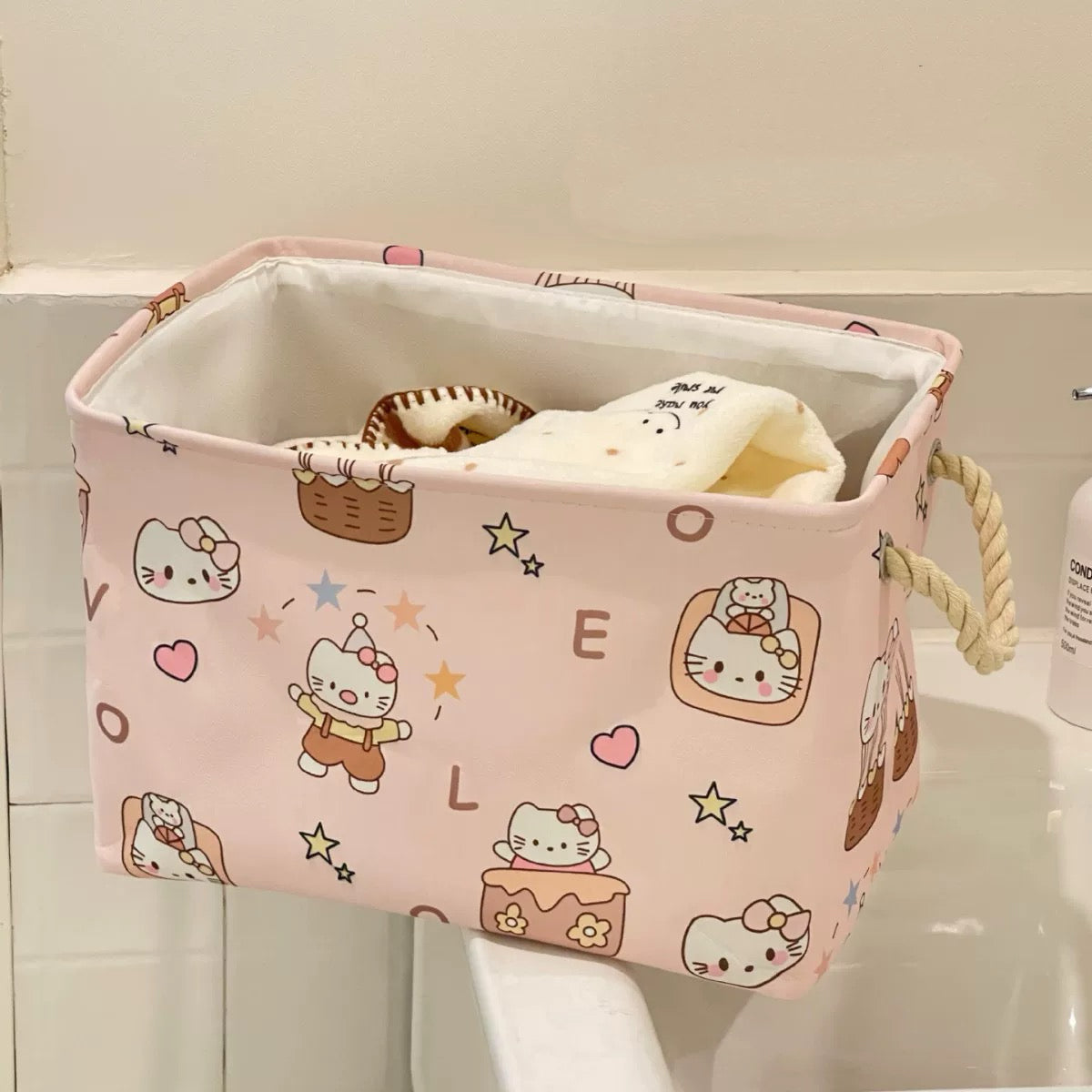 Kitty Cat Linen Storage Bag - Foldable & Water-Resistant