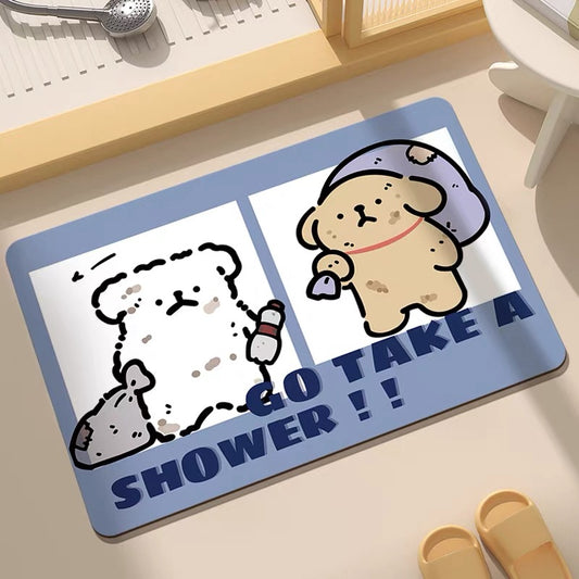 Dirty Puppy Bathroom Absorbent Mat - Size 40x60cm