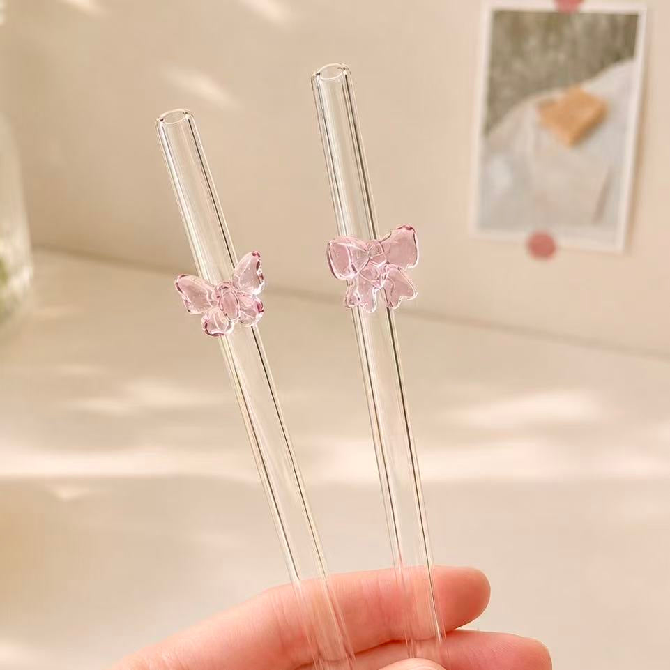 Reusable Decorative Glass Straw - 4 Styles