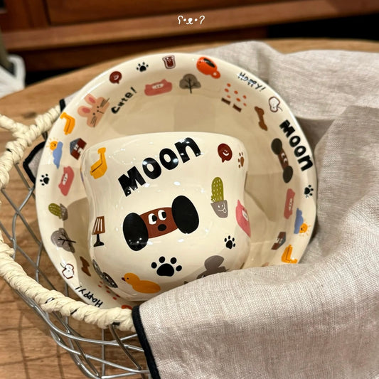Moon Dog Ceramic Mug - 330ML with Gift Box