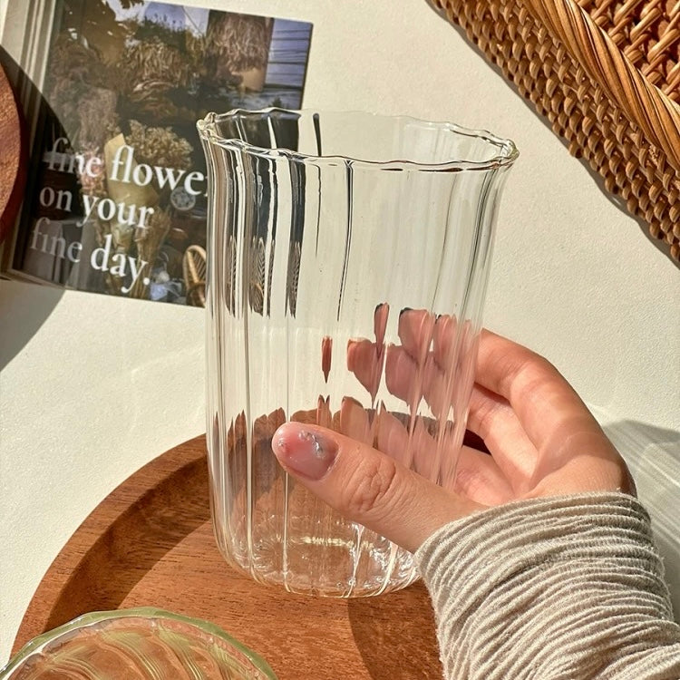 Elegant Floral Glass Mug - 350ML Capacity