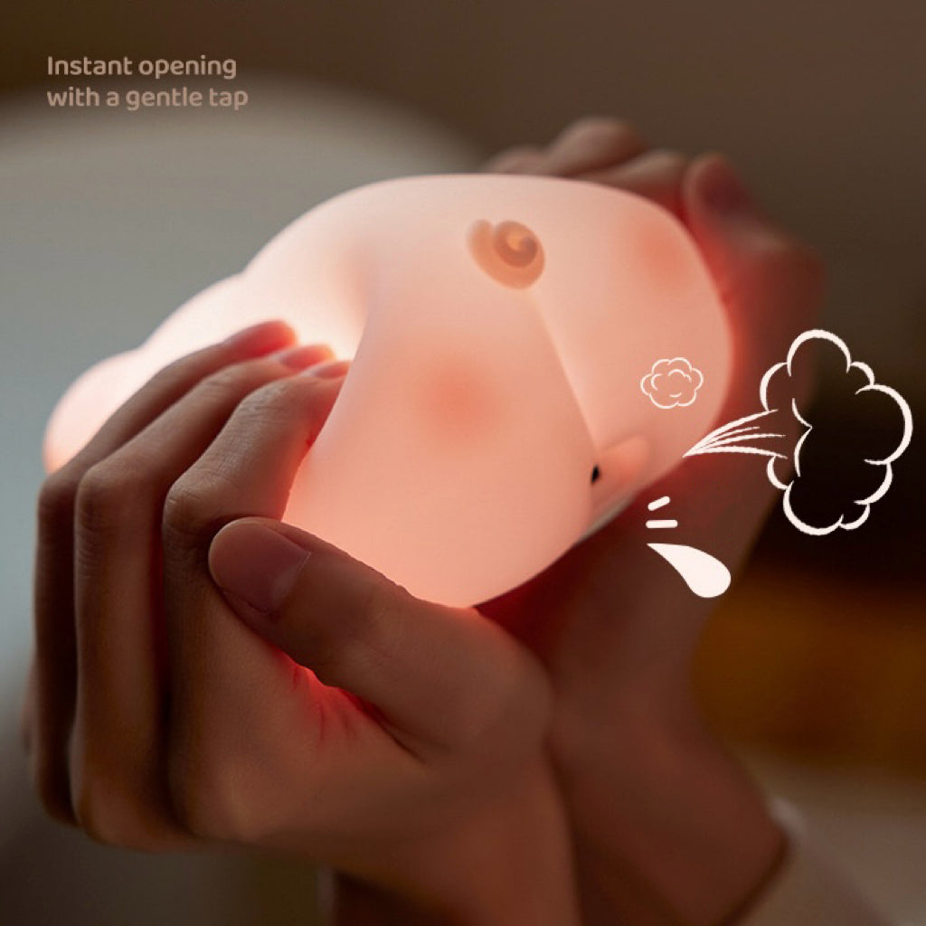 Cute Piggy Tap Night Light - USB Rechargeable