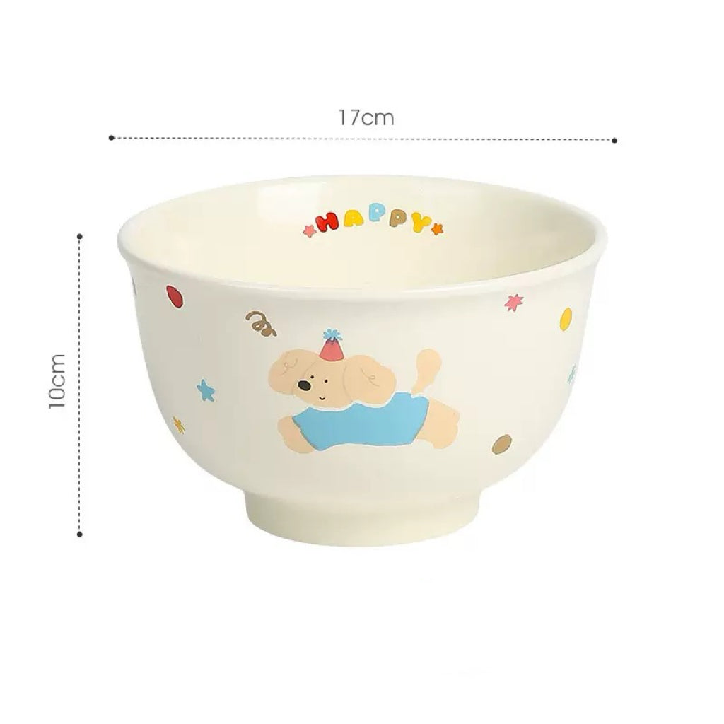 Cute Cat & Dog Ceramic Footed Noodle Bowl – 1000ML