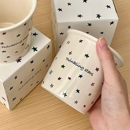 Twinkling Stars Ceramic Mug – 350ML Capacity