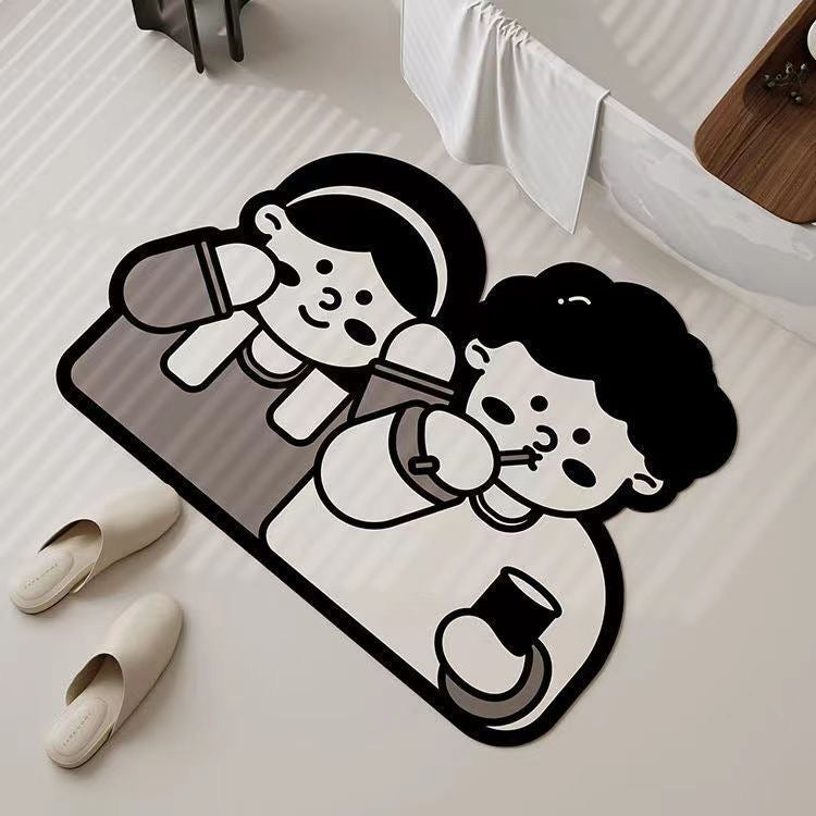 Lovely Couple Bathroom Absorbent Mat - Size 50x68cm | Quick-Drying and Absorbent