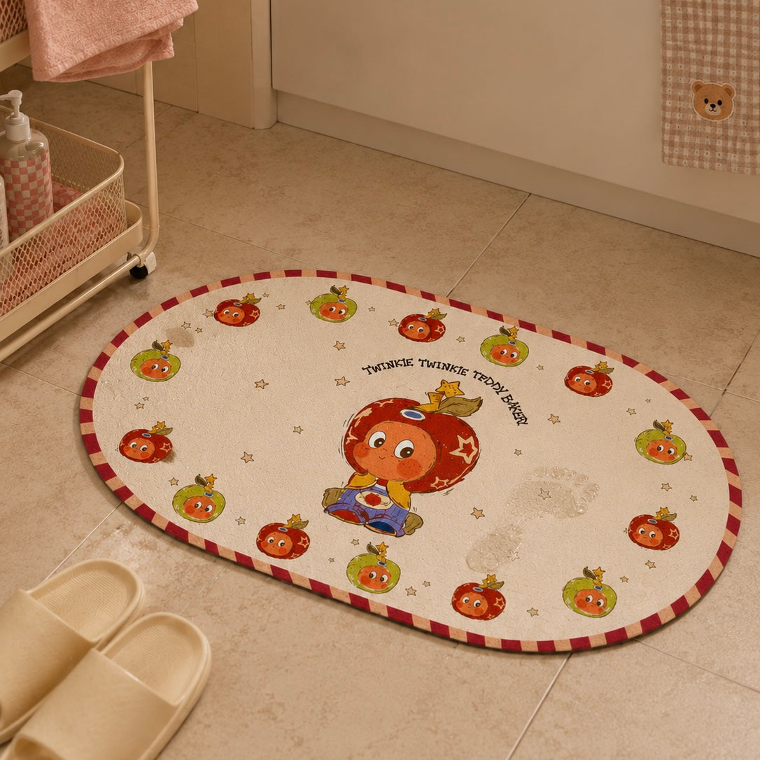 Twinkle Apple Oval Diatomite Bath Mat – 40x60cm / 50x80cm
