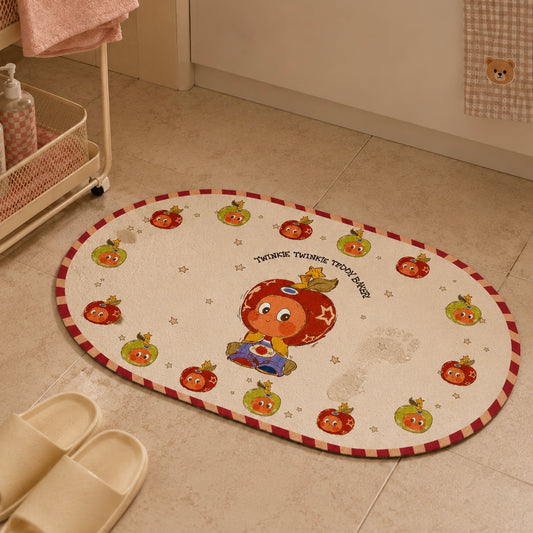 Twinkle Apple Oval Diatomite Bath Mat – 40x60cm / 50x80cm