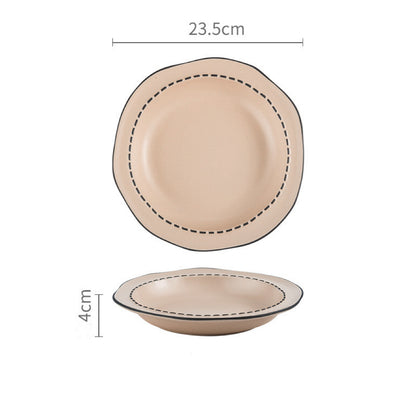 Comic Style Handcrafted Ceramic Dinnerware Set | Unique 2D Aesthetic, 4 Colors Available