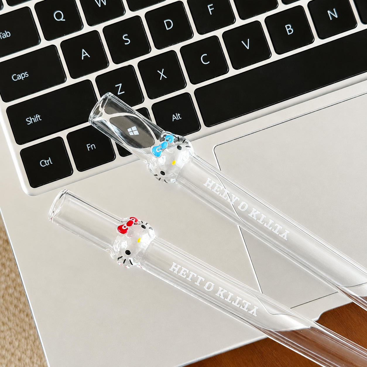 Reusable Kitty Kawaii Glass Straw – 21CM