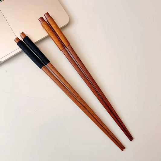 Japanese Style Wooden Chopsticks with Wrapped Handle
