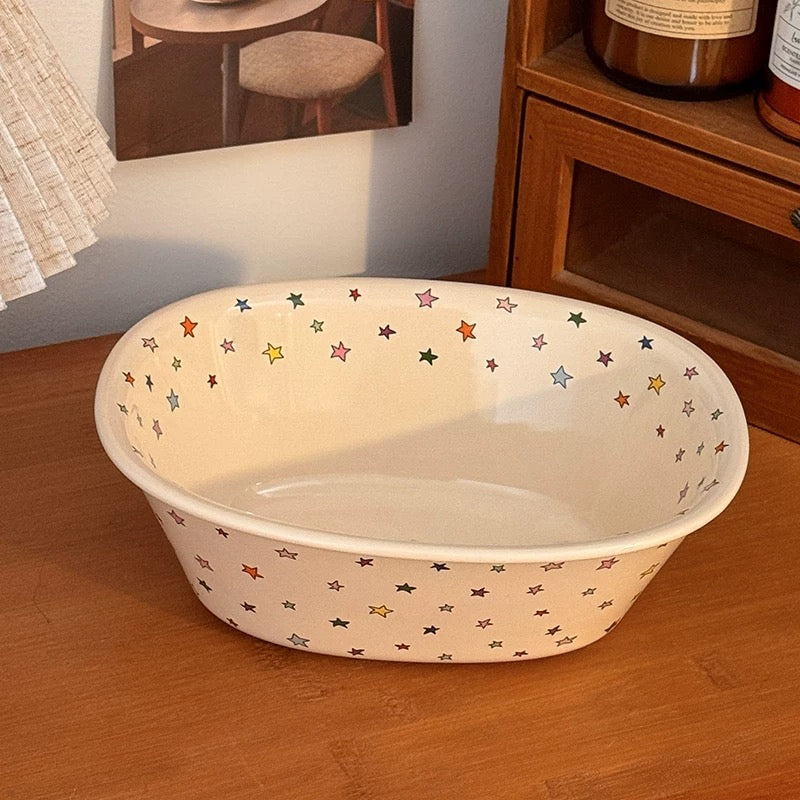 Twinkling Star Oval Ceramic Bowl - Gift Ready Packaging