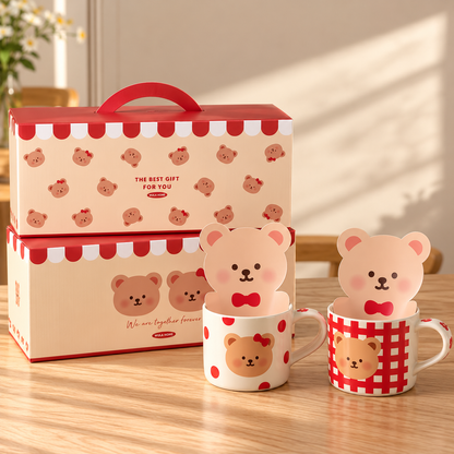 Sweetheart Bear Ceramic Mug Gift Set – 400ML, Set of 2