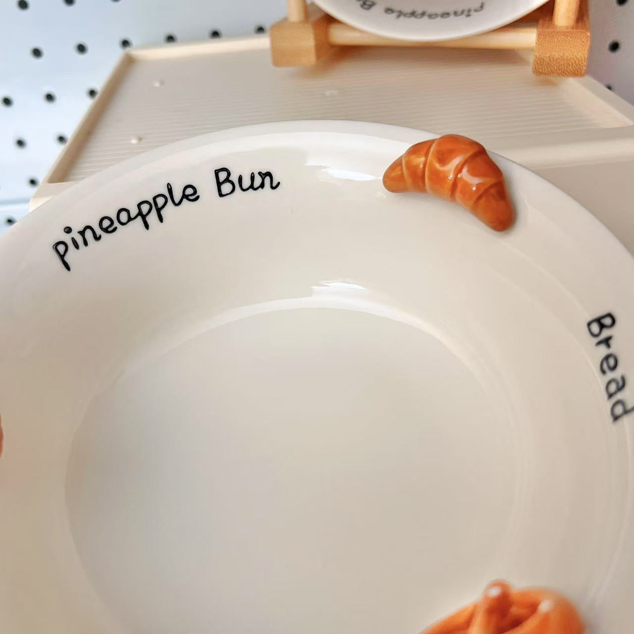 Hand-Painted 3D Bread Ceramic Yogurt Bowl