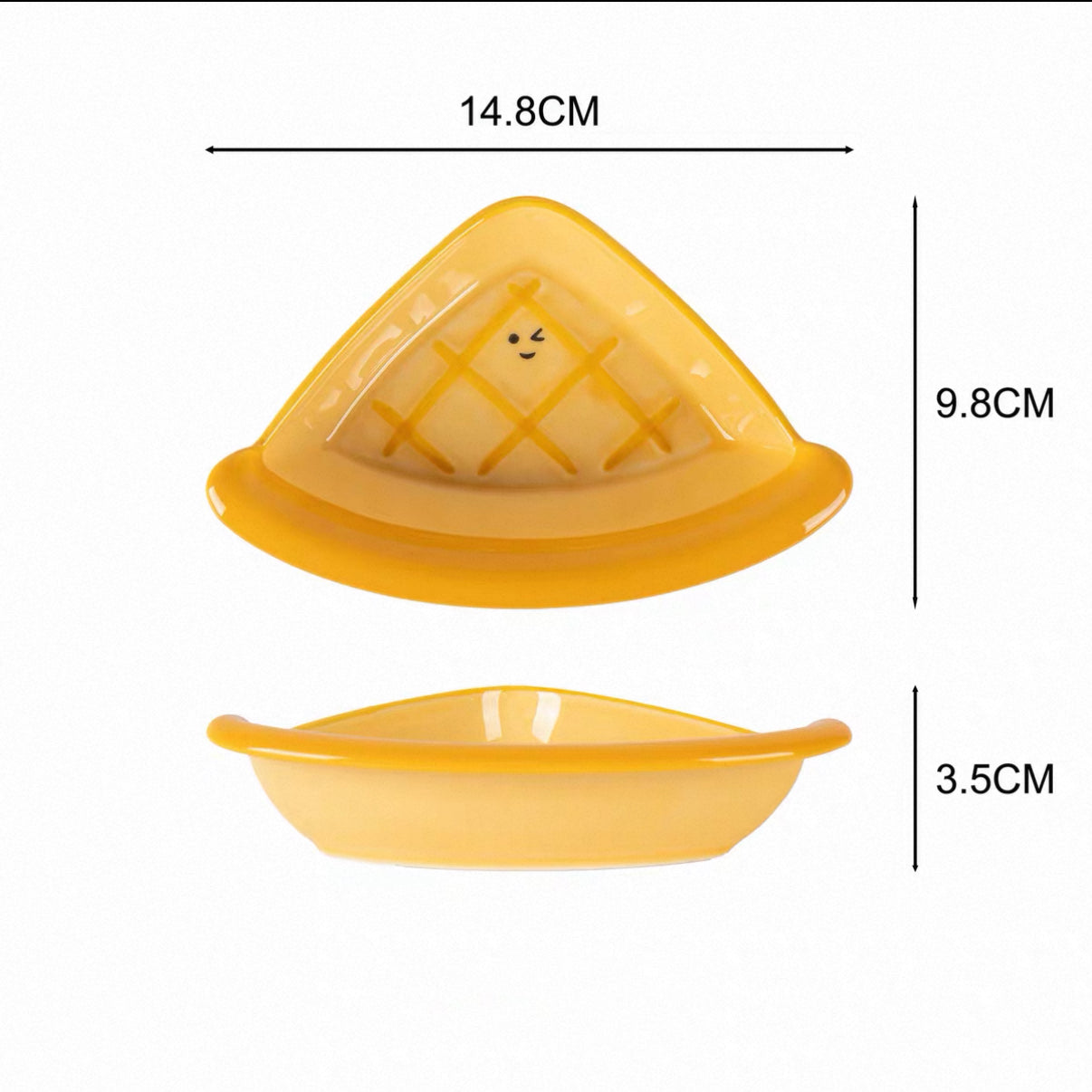 Cheese-Shaped Kawaii Ceramic Plate – 2 Sizes