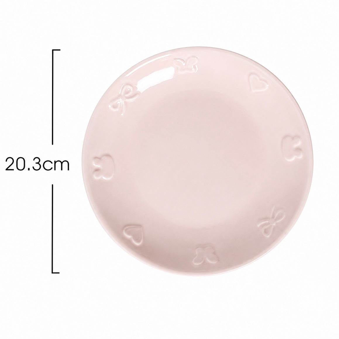 Embossed Bunny Kawaii Ceramic Dessert Plate, 8-Inch