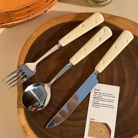 Cheese-Themed Utensil Set | Ceramic Handle, 304 Stainless Steel