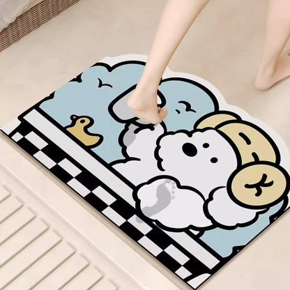 Puppy Shower Bathroom Absorbent Mat - Size 40x60cm/50x80cm | Quick-Drying and Absorbent