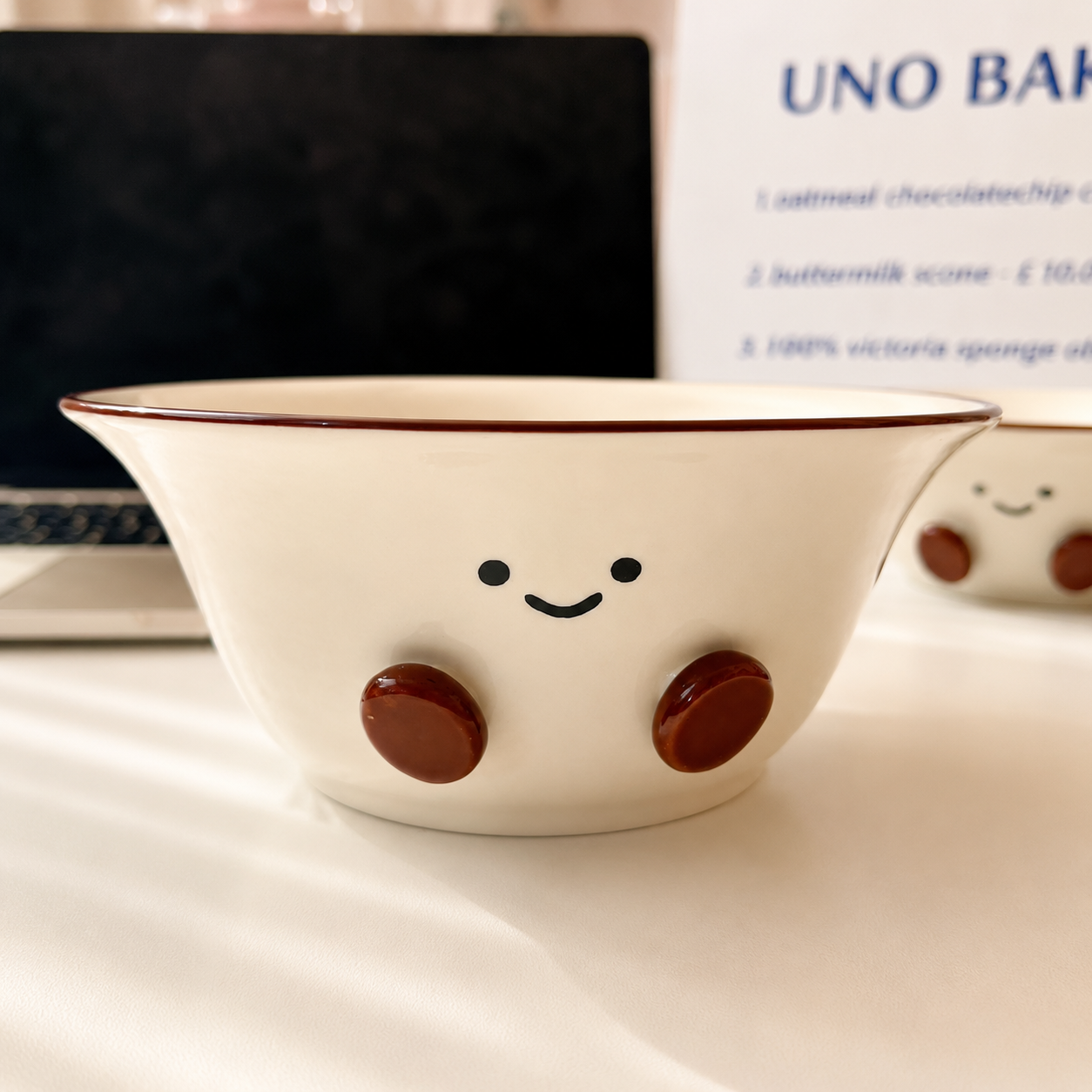 Hand-Painted Cocoa Bean Ceramic Bowls – 300ML & 600ML