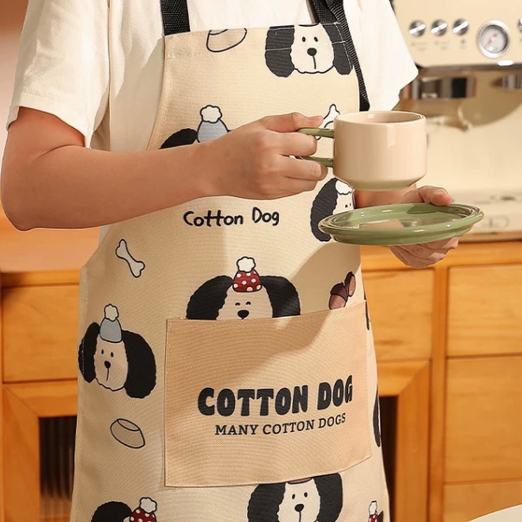 Animal Party Cooking Apron with Adjustable Neck Strap and Large Pocket – Machine Washable Designs