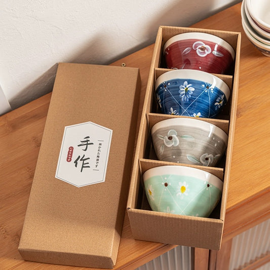 Handcrafted Japanese Ceramic Bowl Gift Set - Set of 4 | Perfect Gift For Housewarming