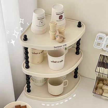 Creamy Corner Shelf Rack | Desktop & Bathroom Storage