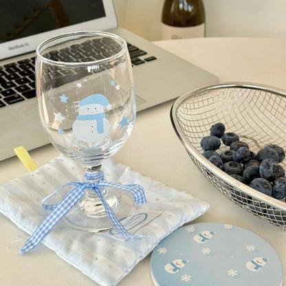 Winter Snowman Footed Wine Glass - 300ML