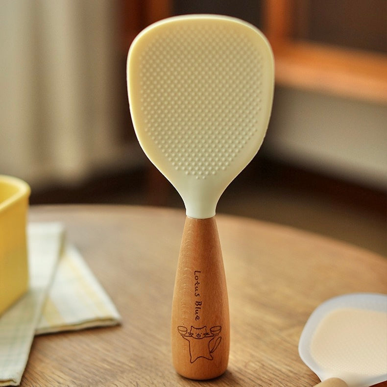 Silicone Rice Scoop with Wood Handle