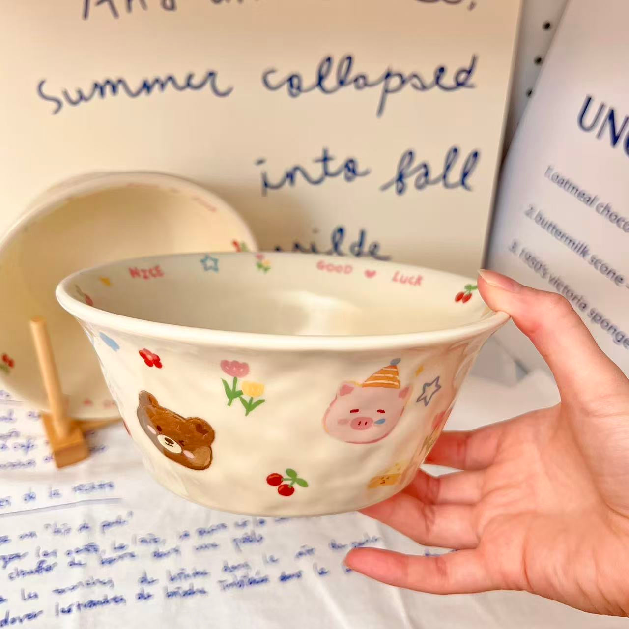 Lucky Piggy Ceramic Yogurt Bowl – 900ML Capacity