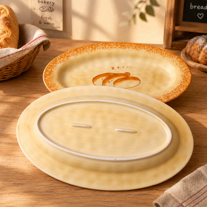 Bread Shiba Inu Ceramic Oval Platter, 12-Inch
