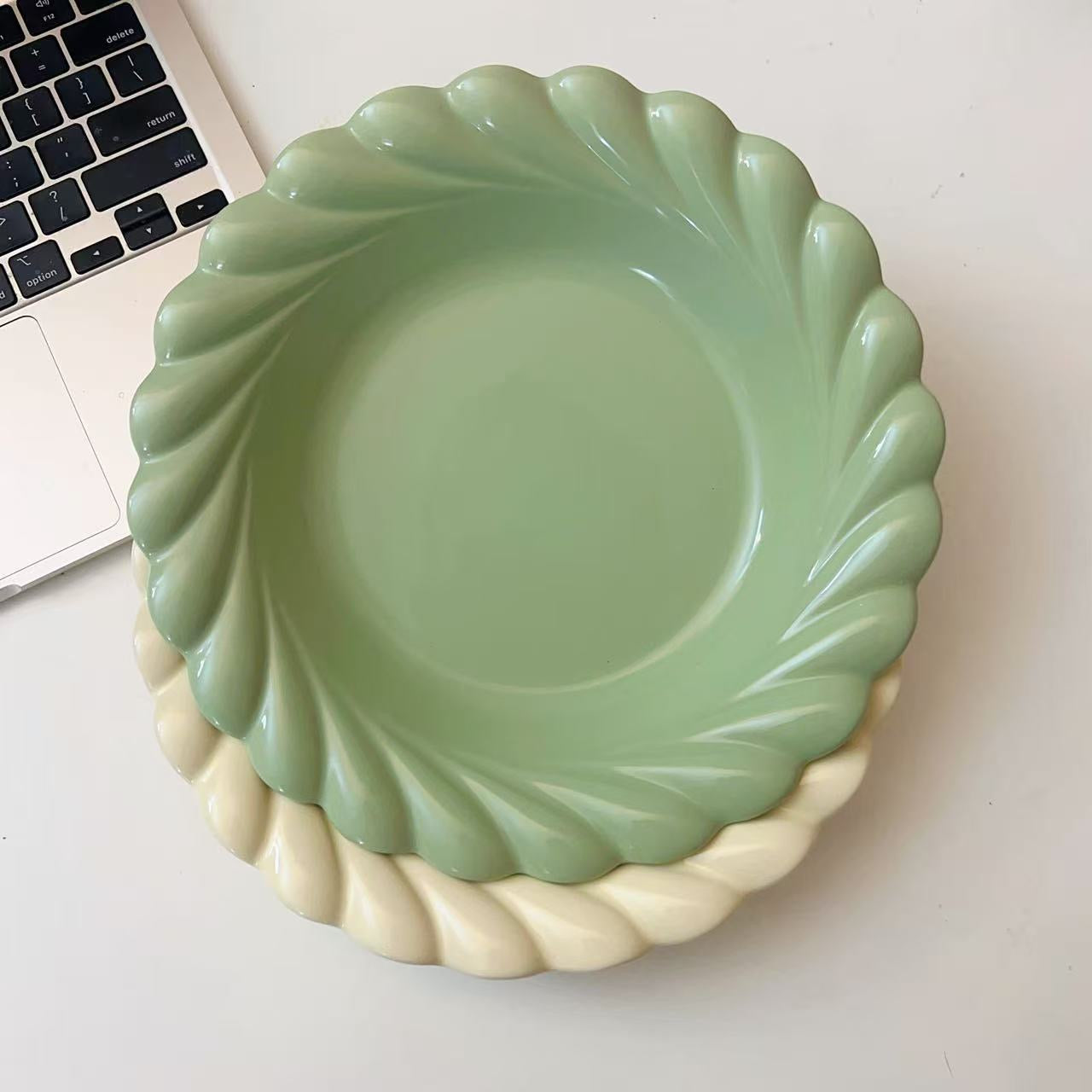 Pastel Spring Ceramic Deep Plate, 8.75-Inch