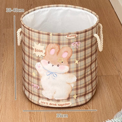 Cute Animal Linen Storage Basket - Foldable & Water-Resistant